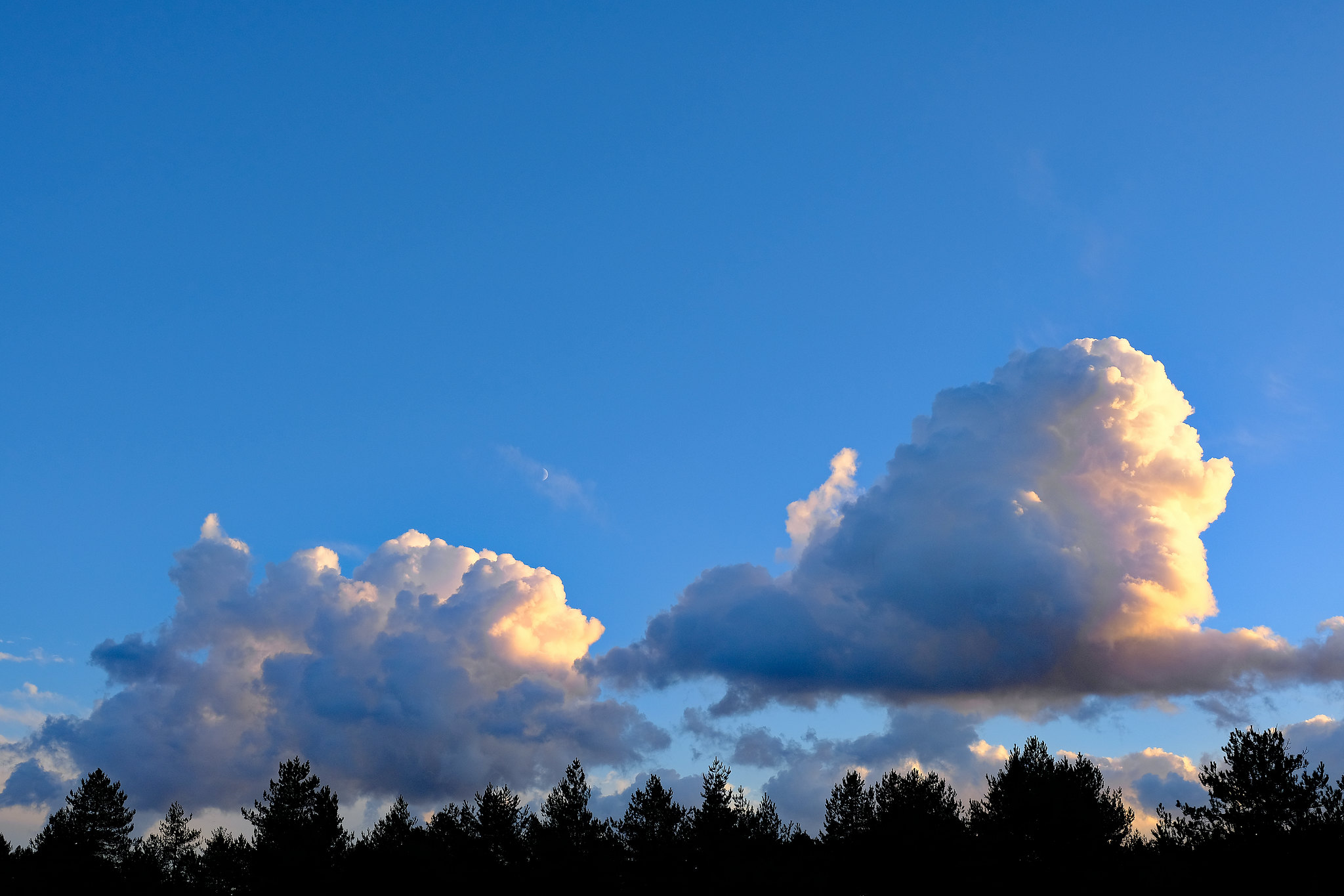 Вечернее небо Кучевые облака