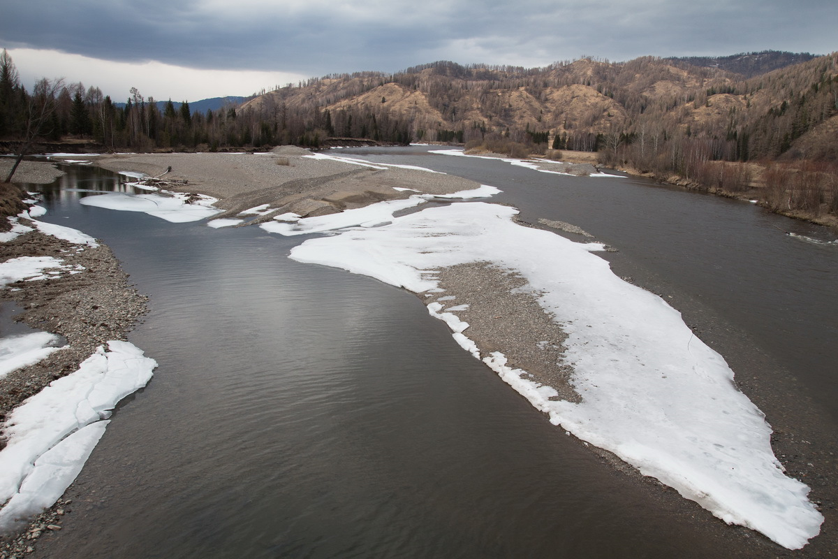 Река Коксу, Алтай. Зимой