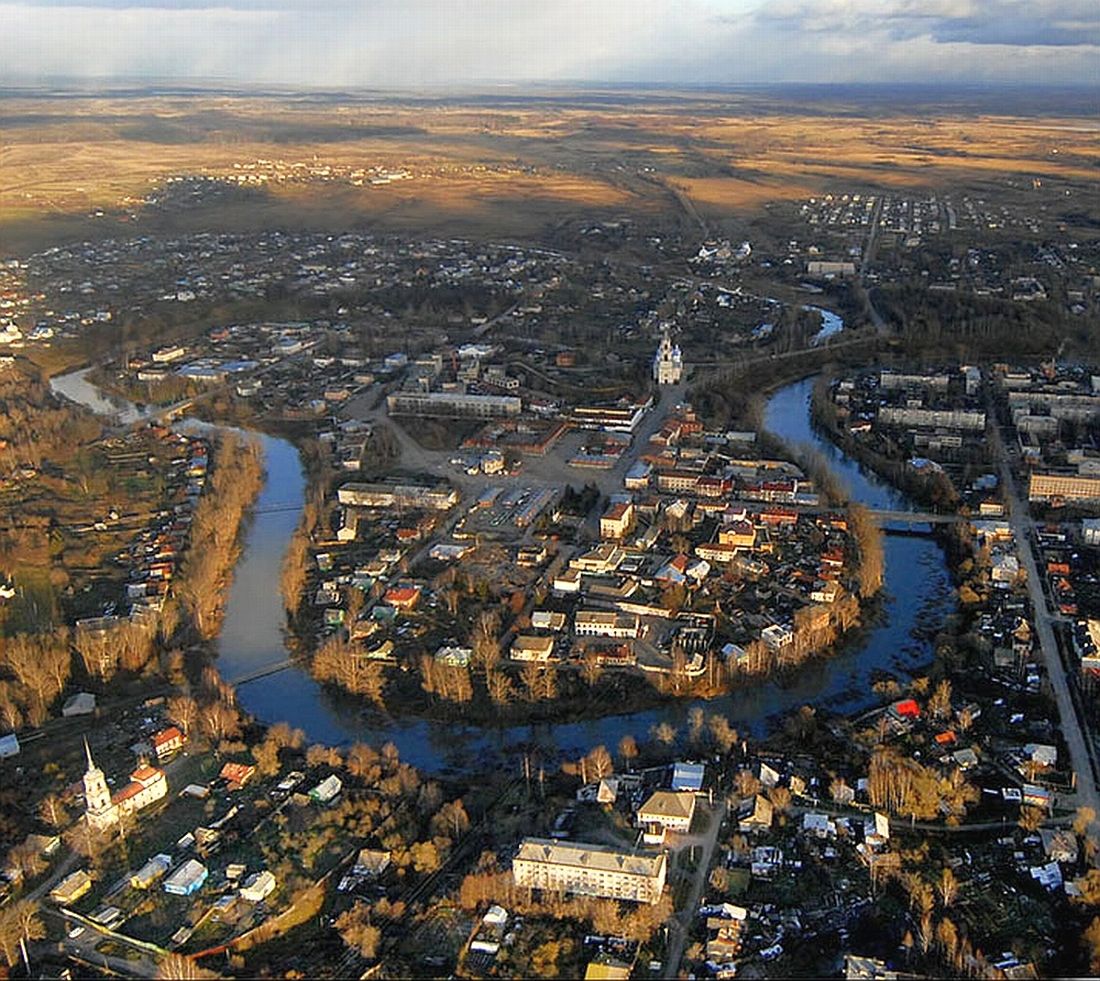 Река Кашинка Тверская область с высоты птичьего полета