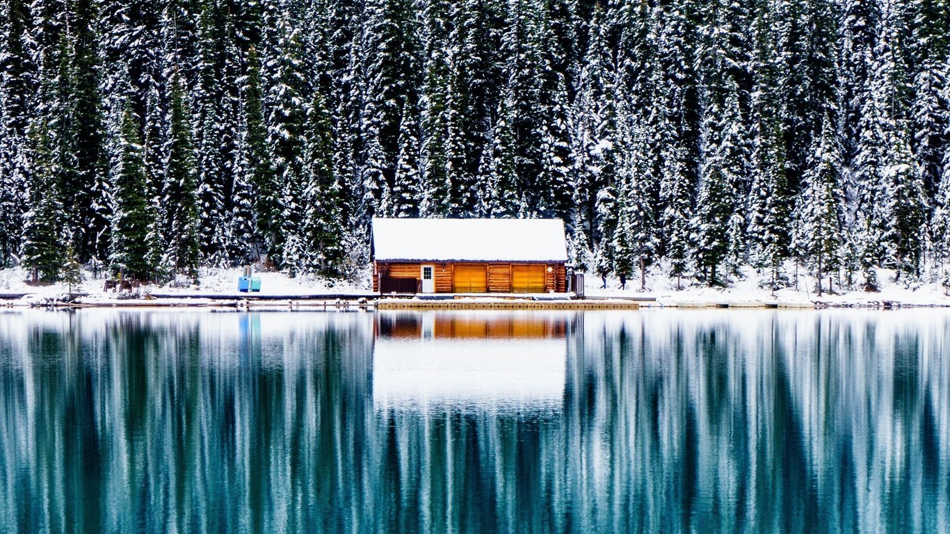 Озеро Луиз Канада зимой