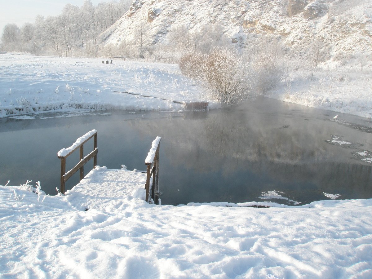 Голубое озеро Кармаскалинский район зимой