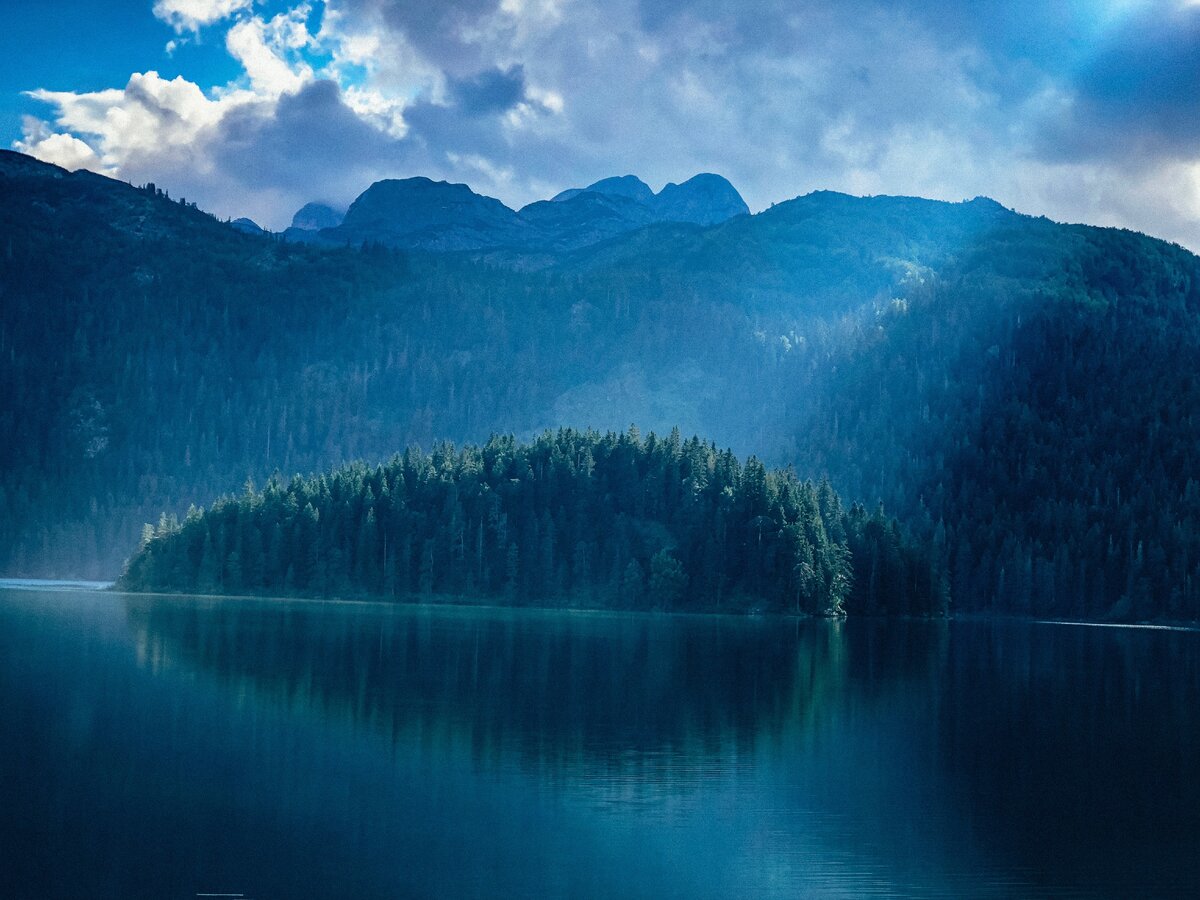 В лесу у черного озера Черногория