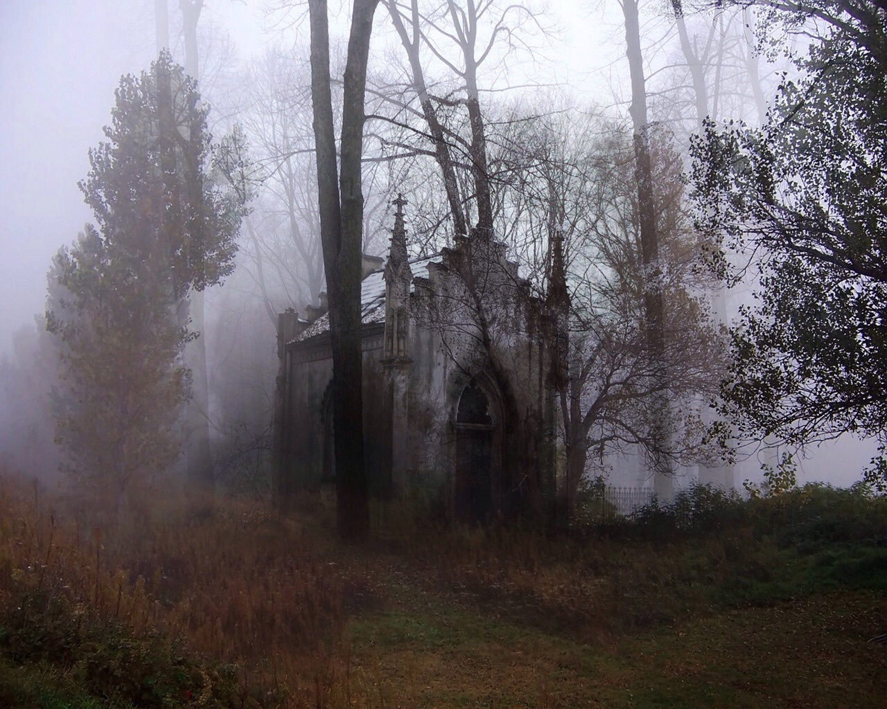 Заброшенный храм в лесу