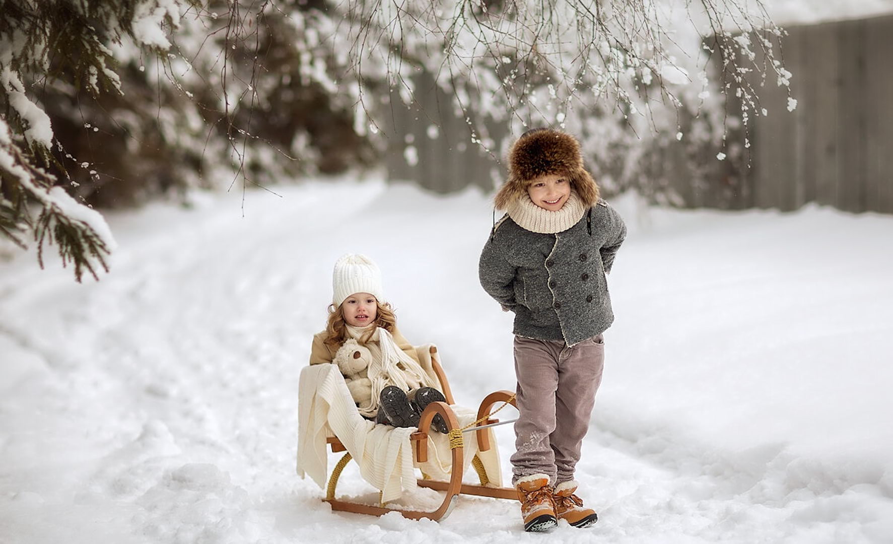 Зимняя фотосъемка детей