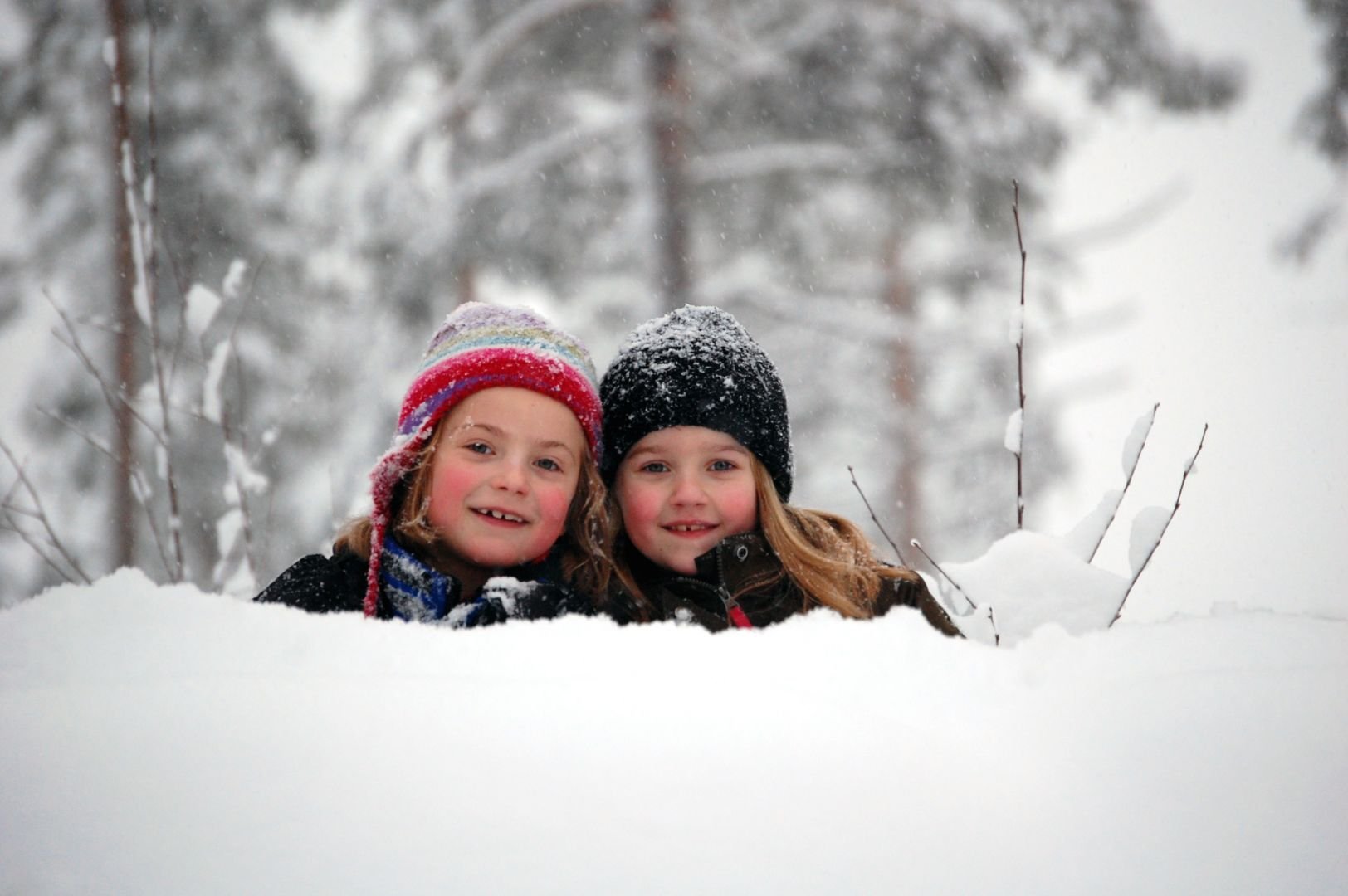 Две девочки зимой