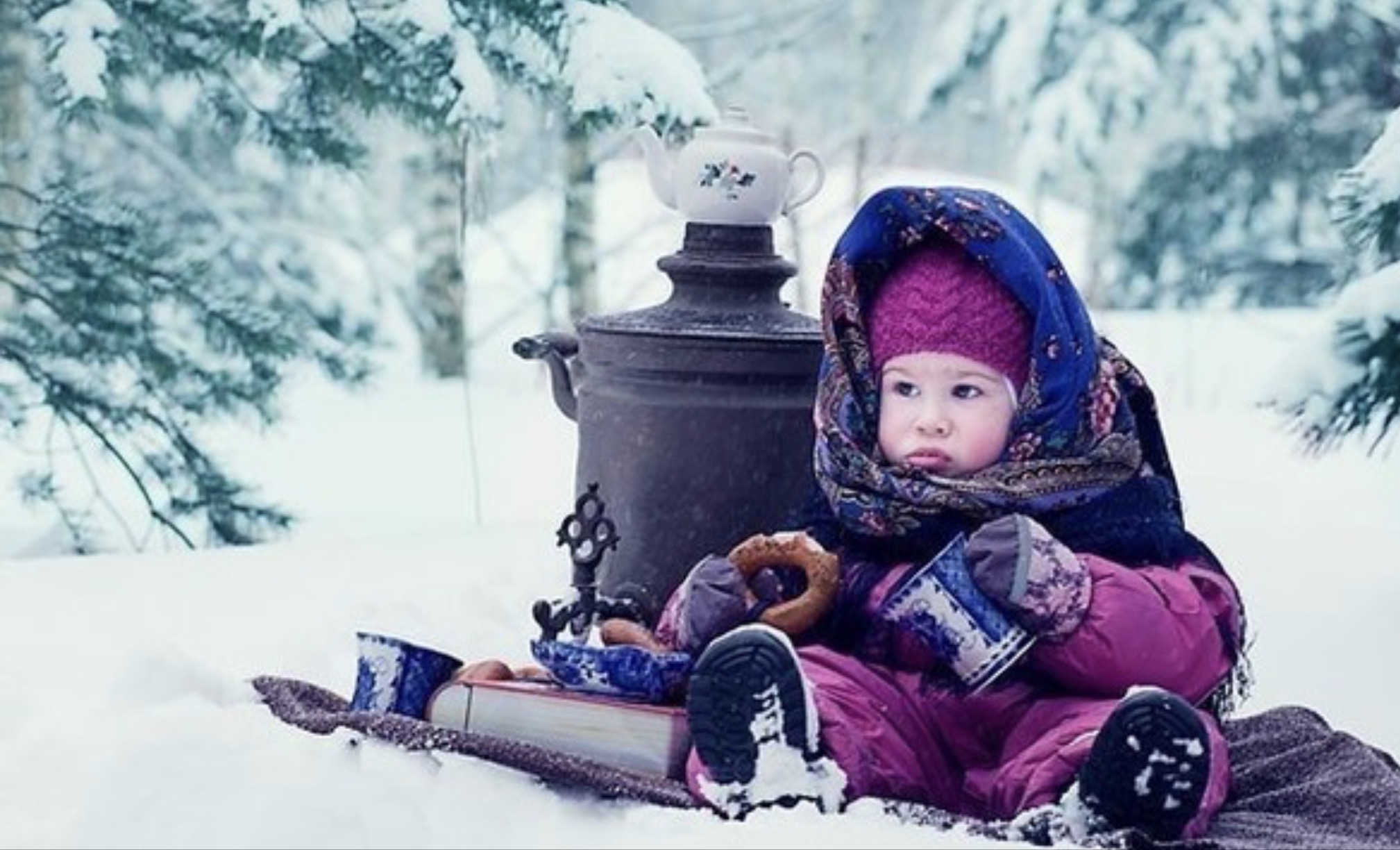 Фотосессия детей зимой