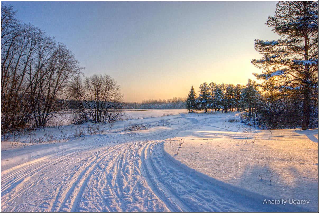 Зимний пейзаж Лыжня