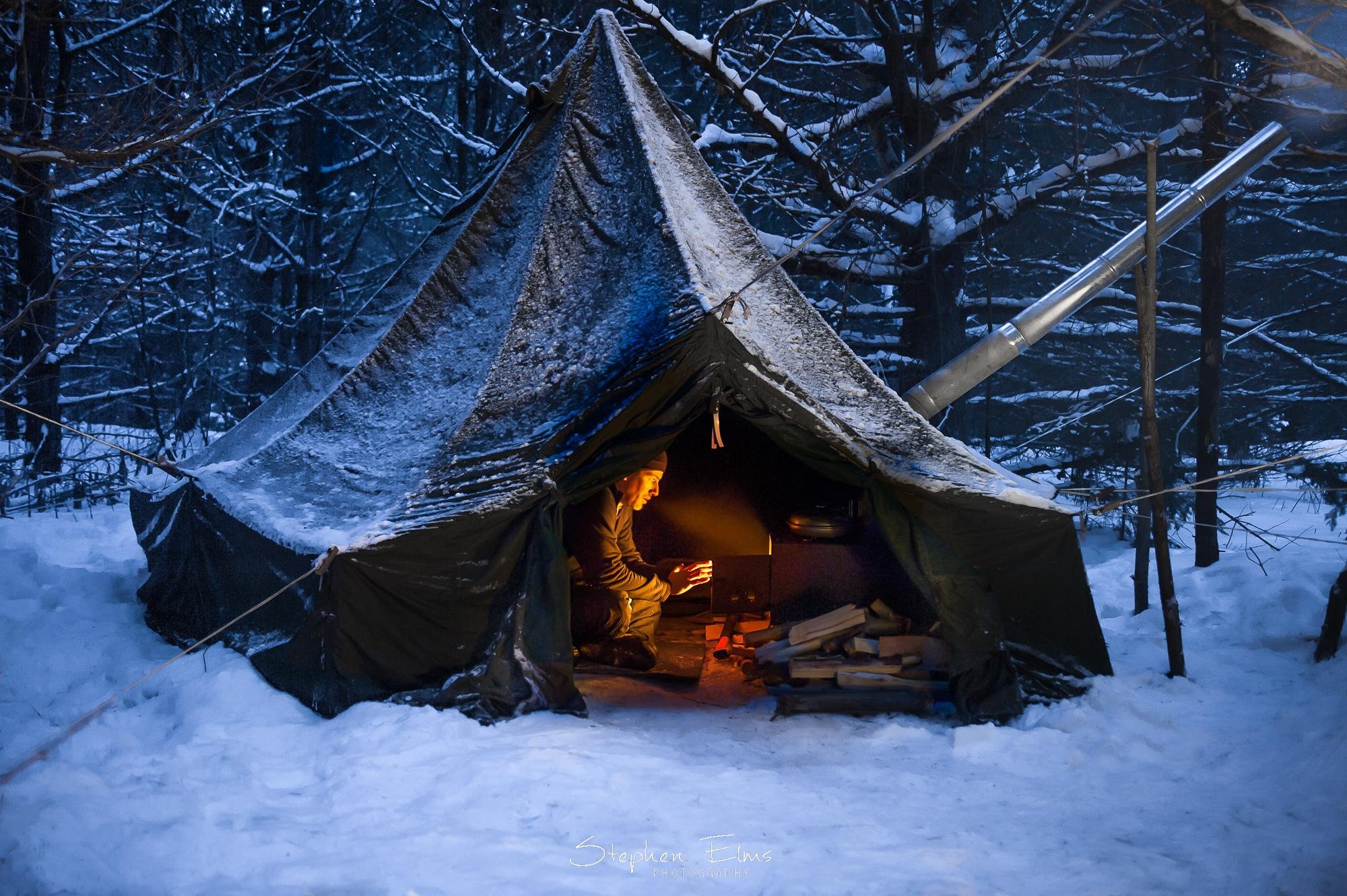 Ночевка в палатке зимой