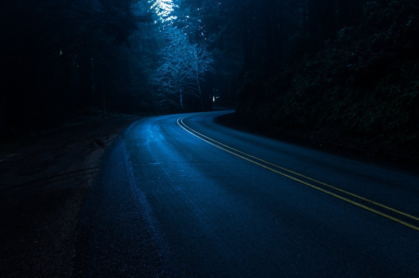 Ночная дорога обои фото
