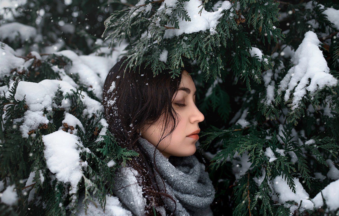 Фото Девушки Зимой Лицо