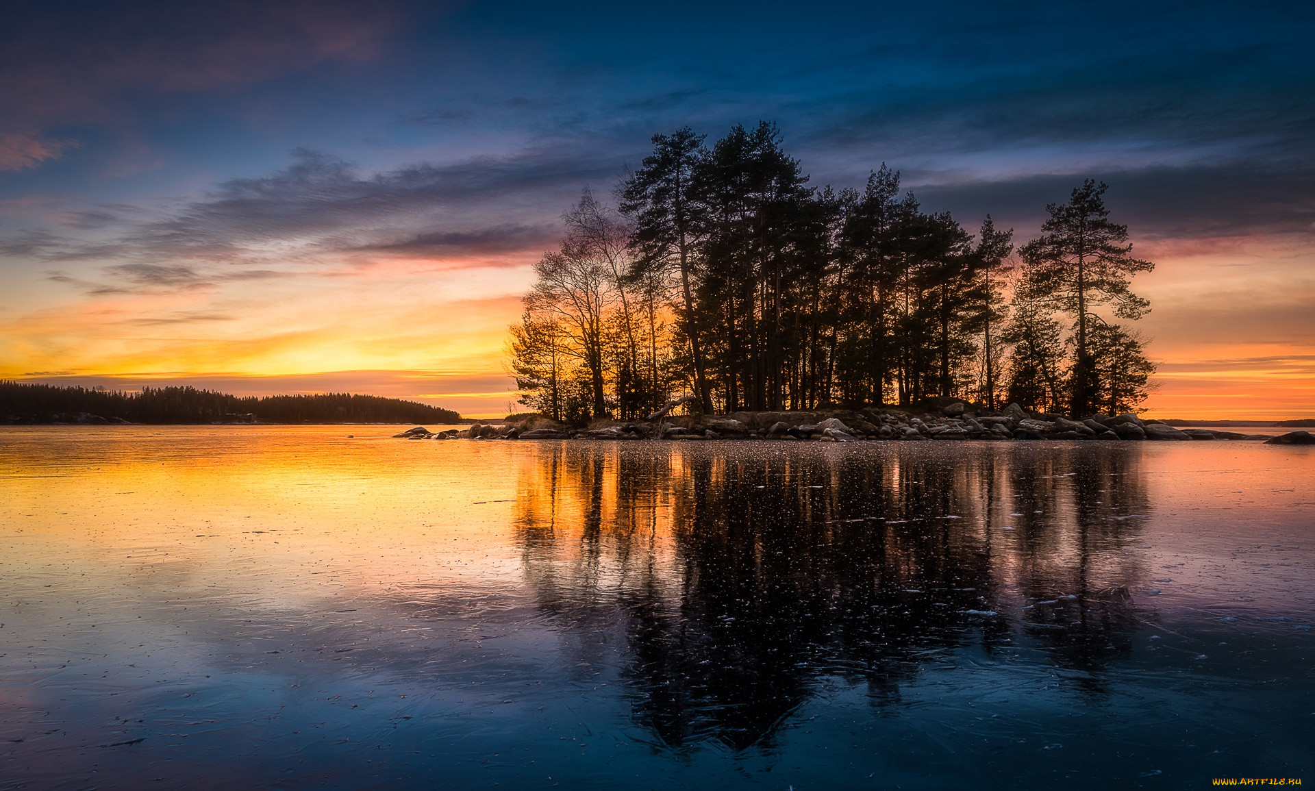 Озеро Сайма Финляндия рассвет