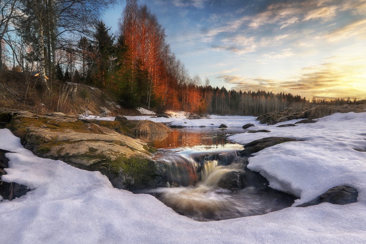 Рускеальские водопады зимой