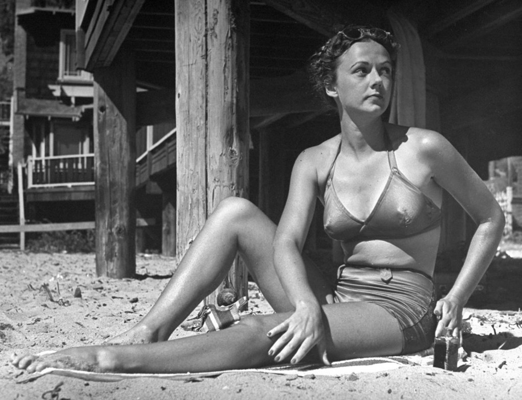 Hairy bikini model nadia foster vintage photo