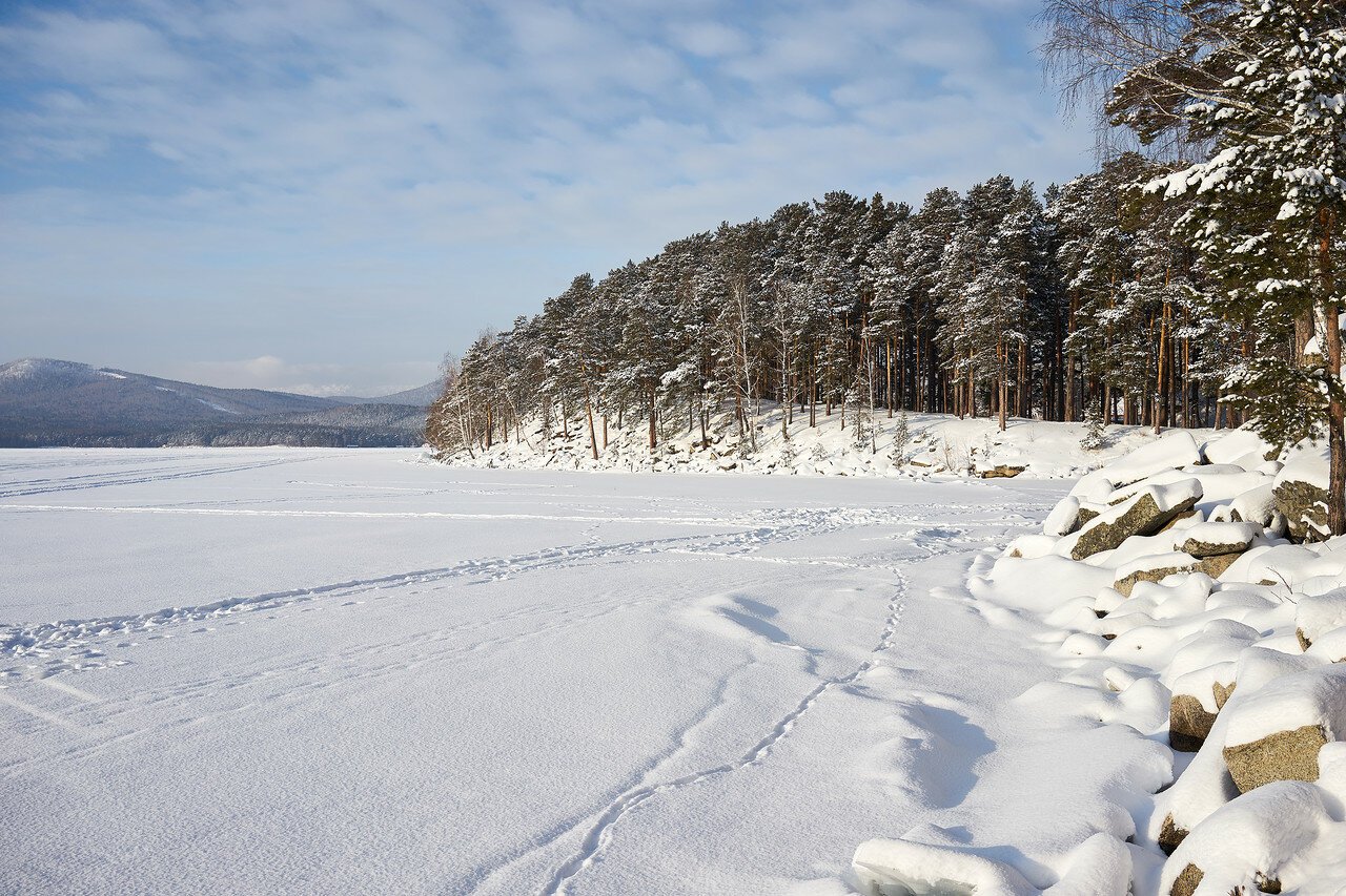 Озеро Тургояк Миасс зимой