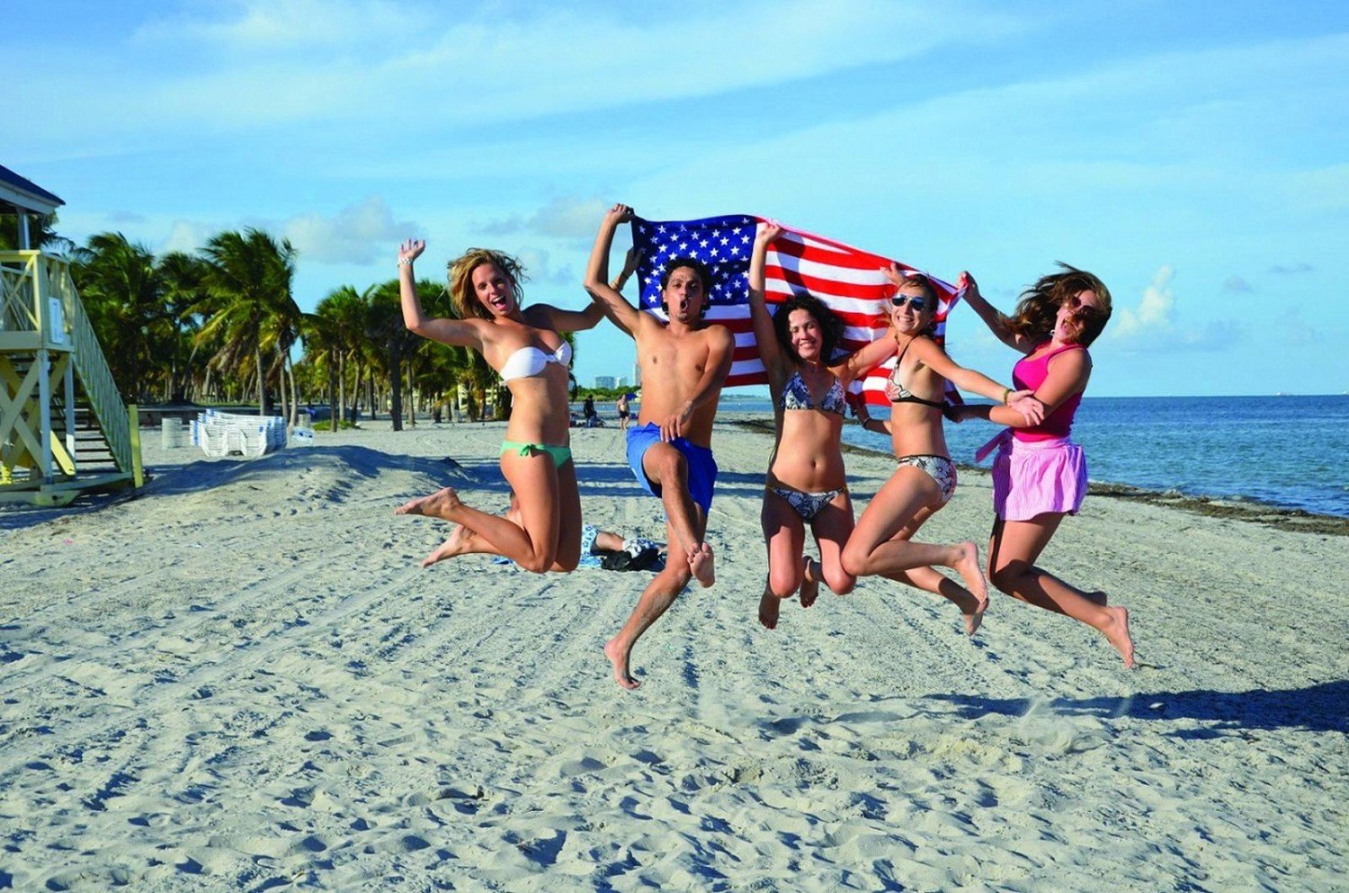 американцы на пляже