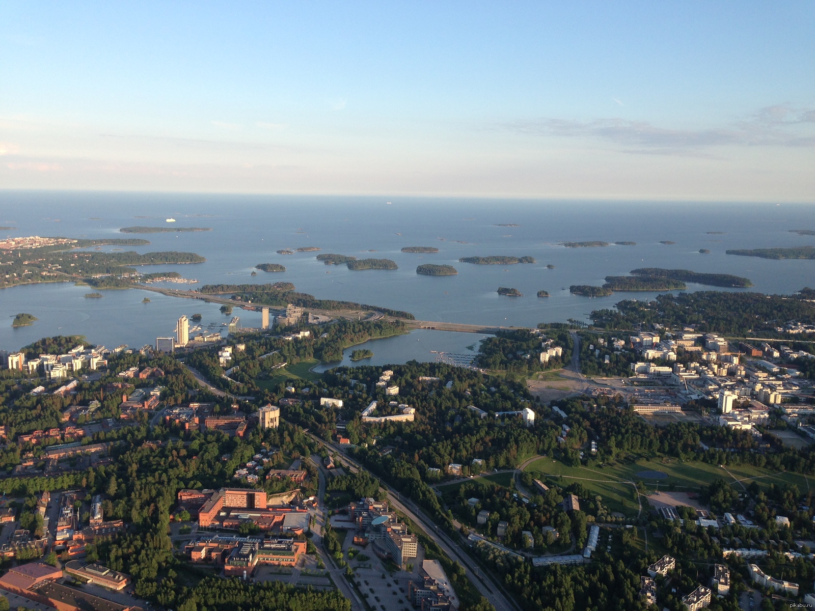 Финский залив в Санкт-Петербурге сверху