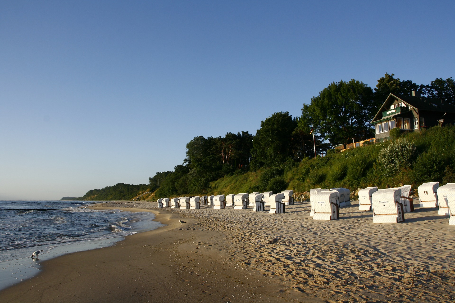 Берег Балтийского моря в Германии пляж Узедом
