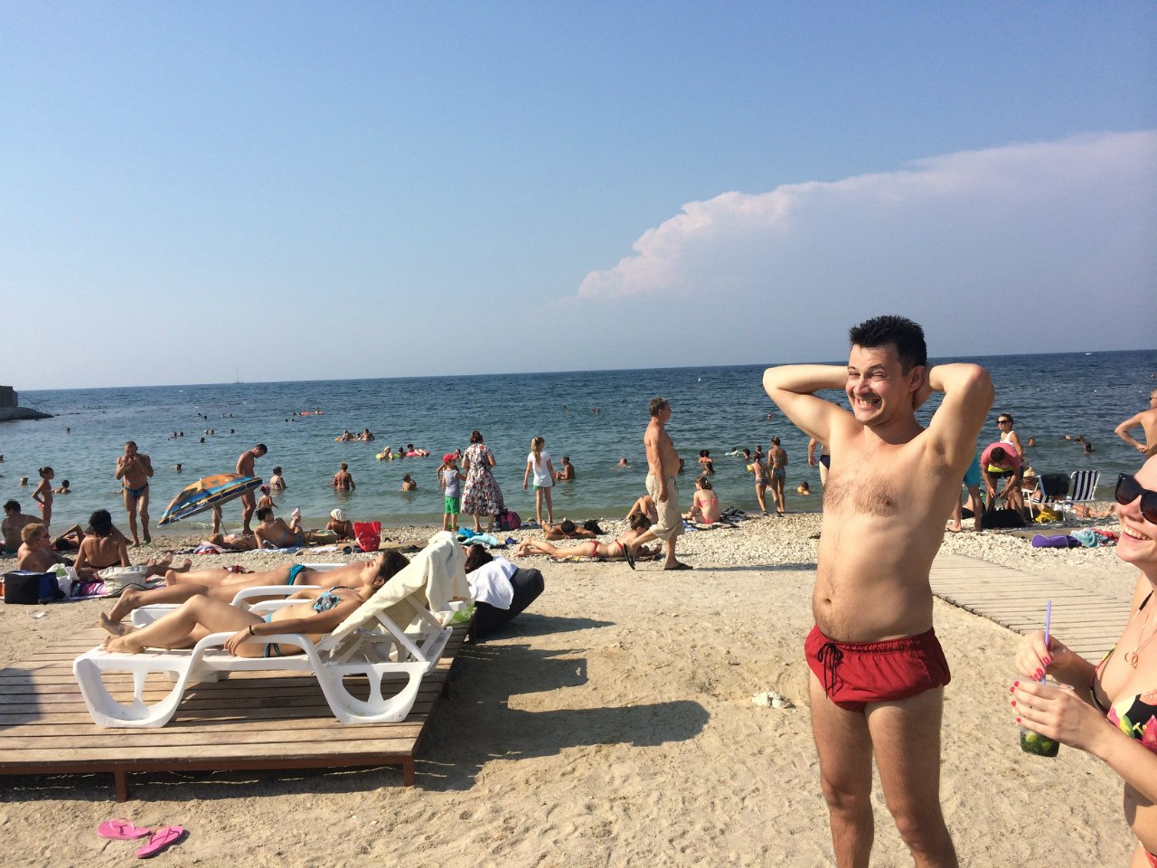 Черное море пляж люди