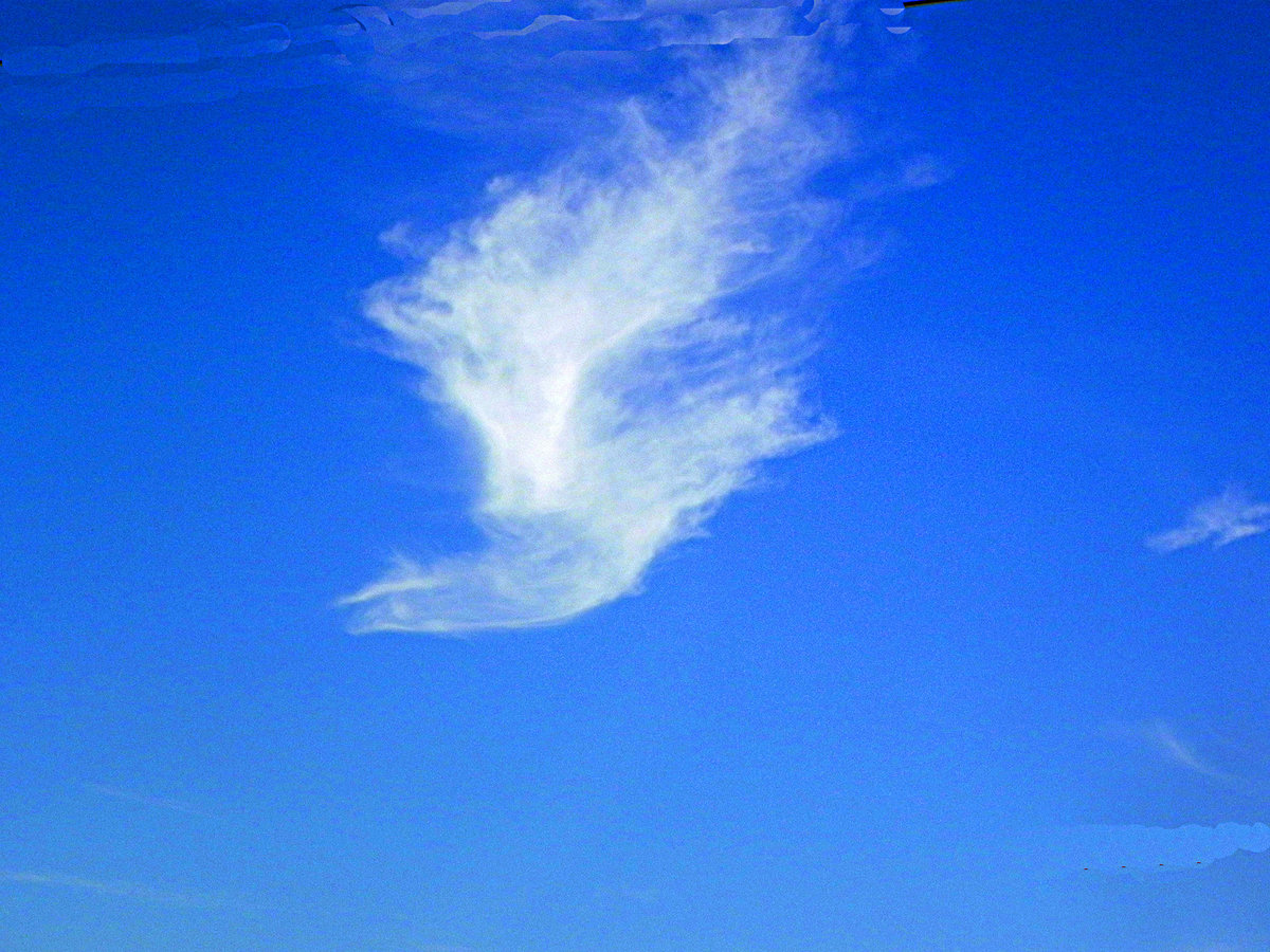 Ангел в небе из облаков