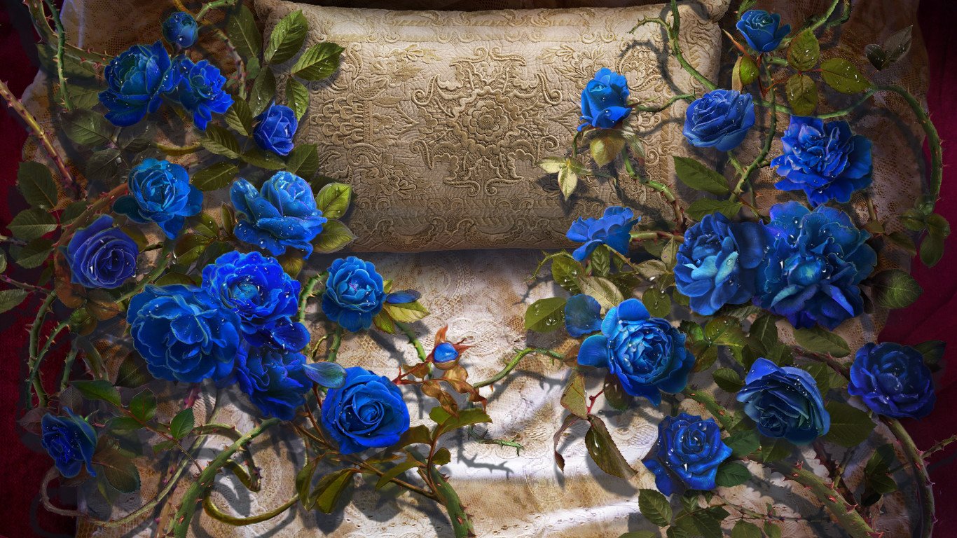 Синие розы картина