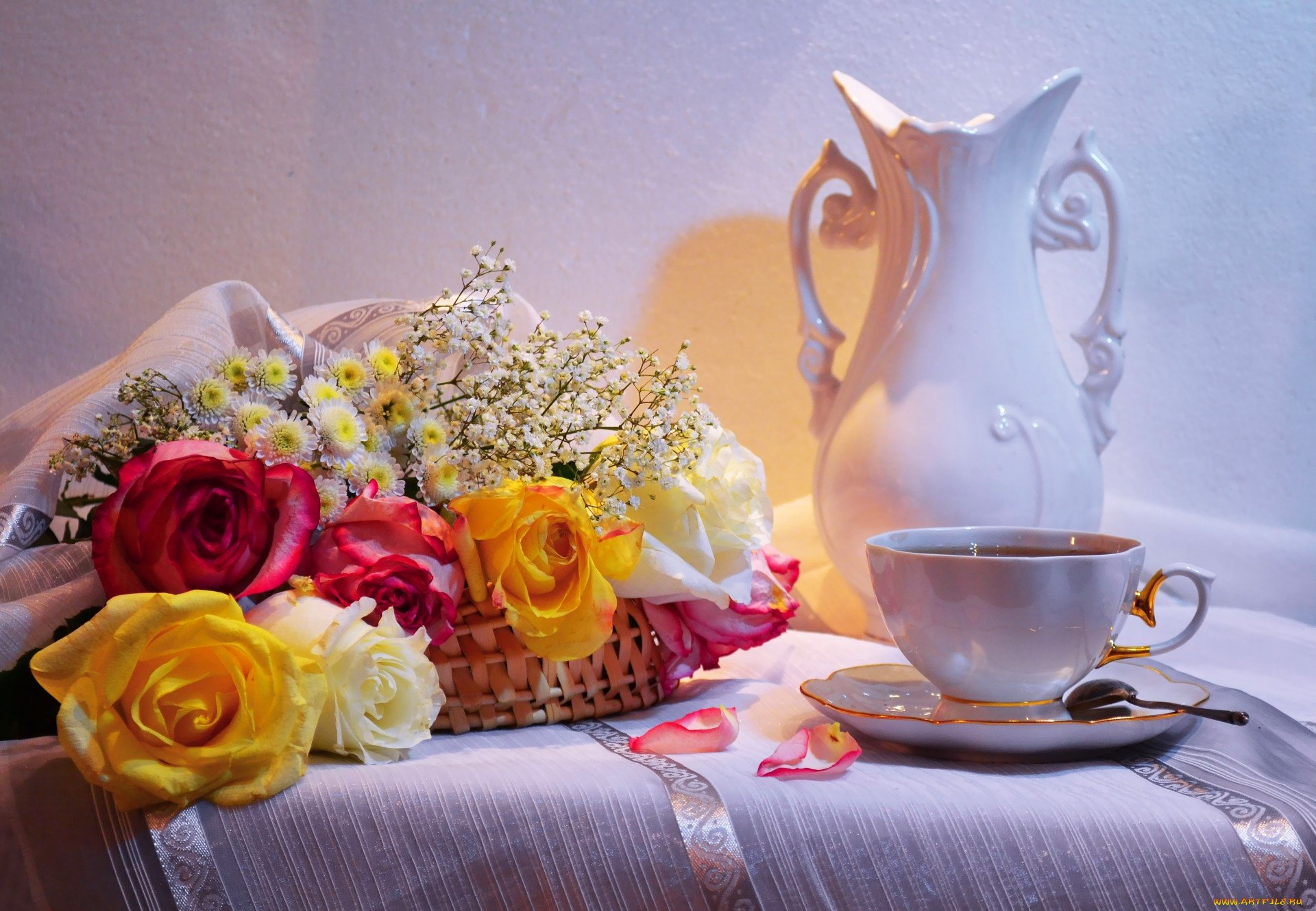Утренний чай с цветами