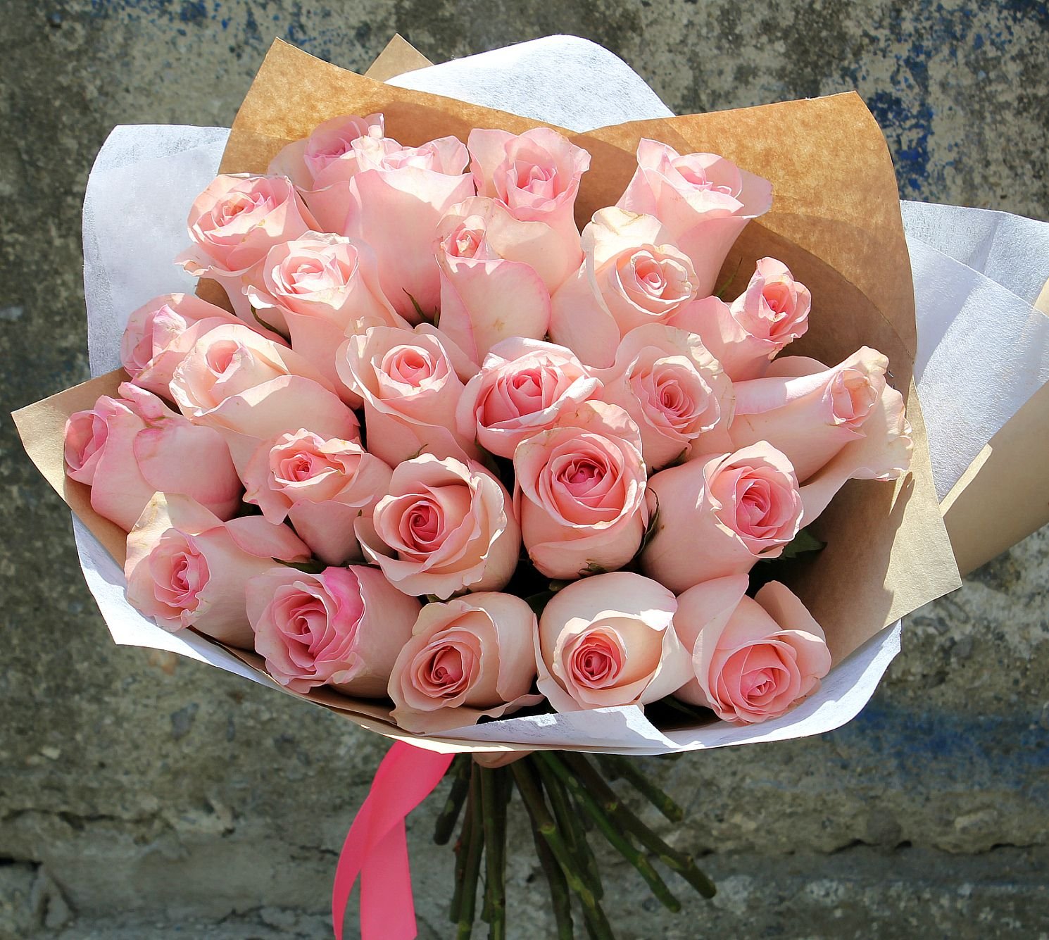 Нежно Розовые Розы Букет
