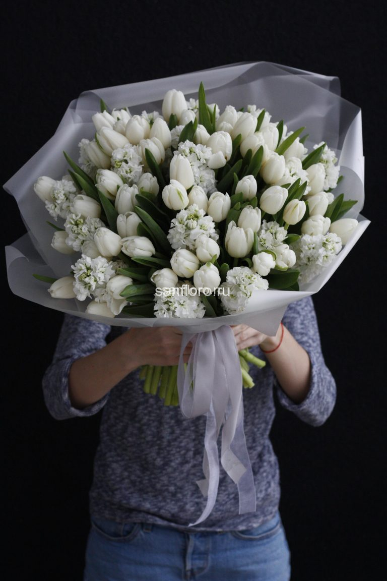 Цветы букеты красивые тюльпаны белые