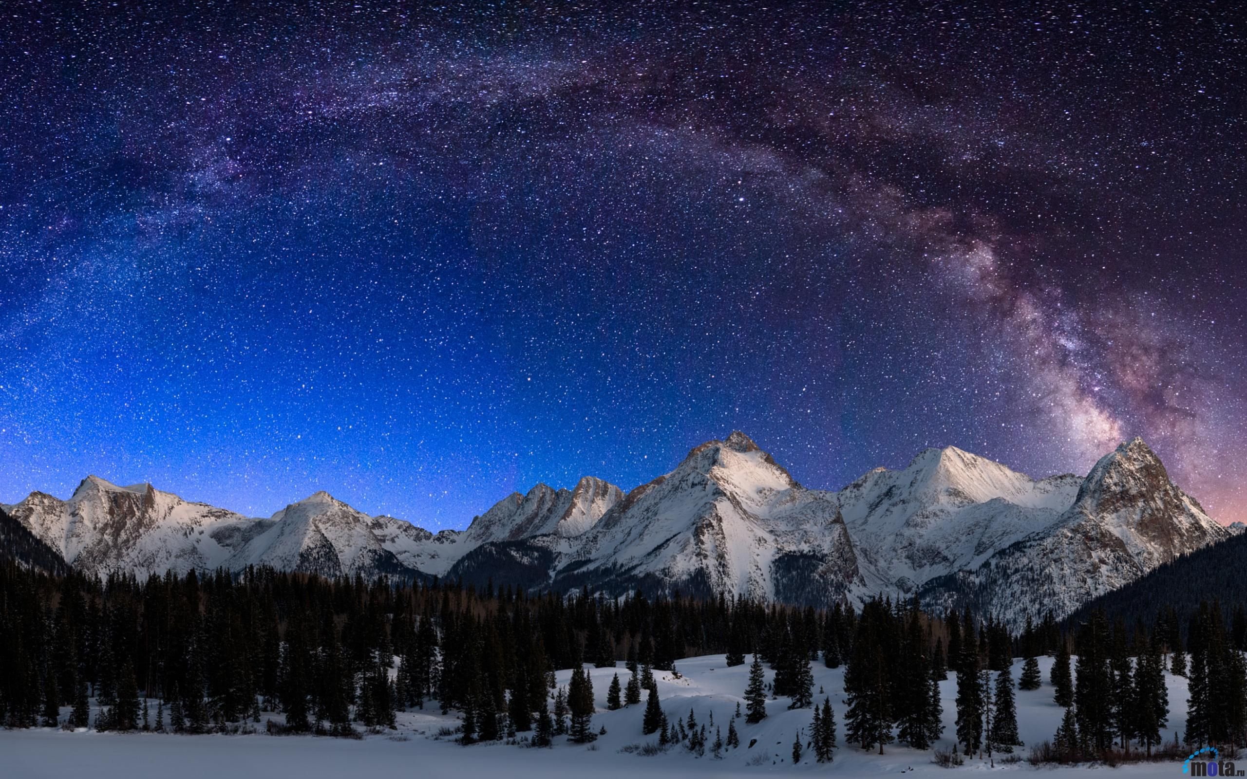 Ночное Небо В Горах Фото