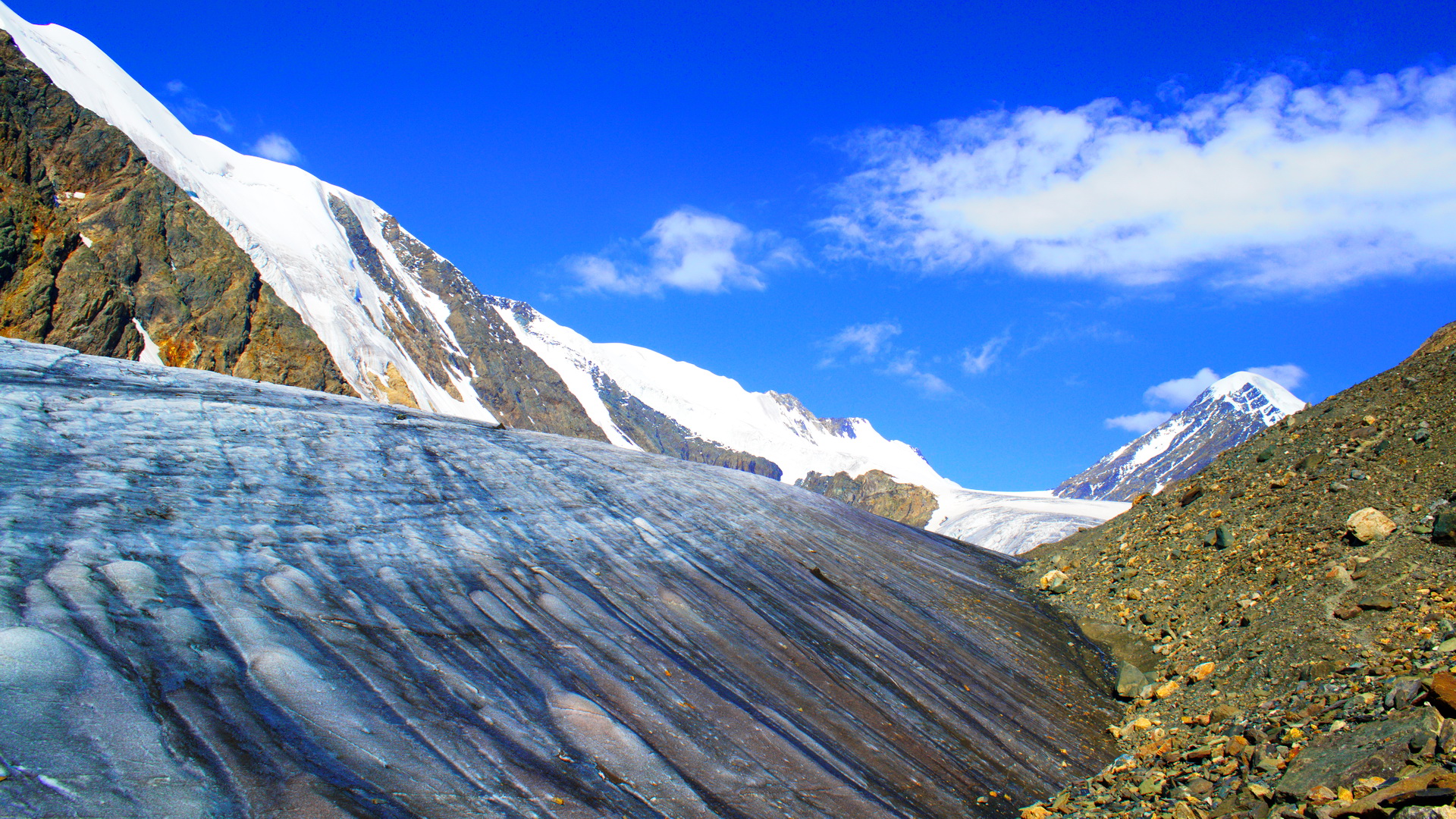 Ледник большой Актру горный Алтай