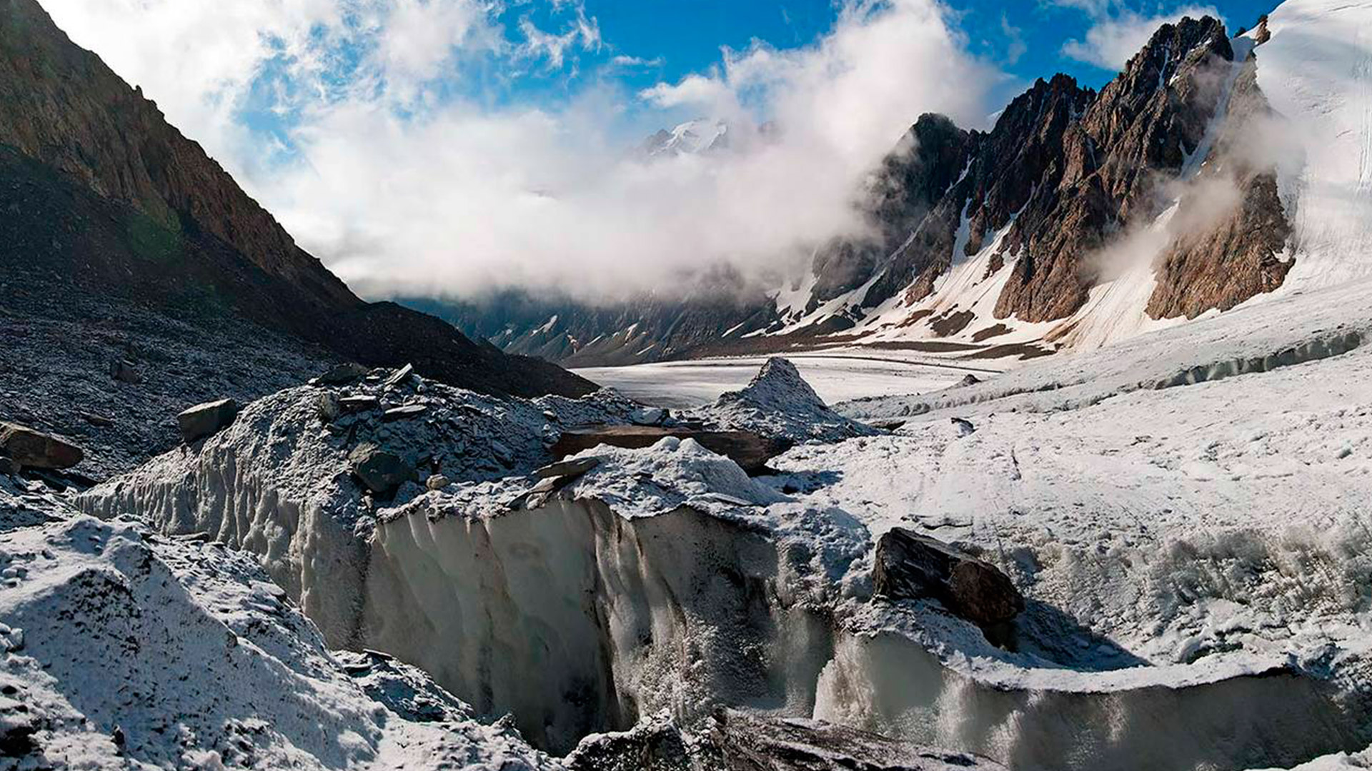 Ледник большой Актру горный Алтай