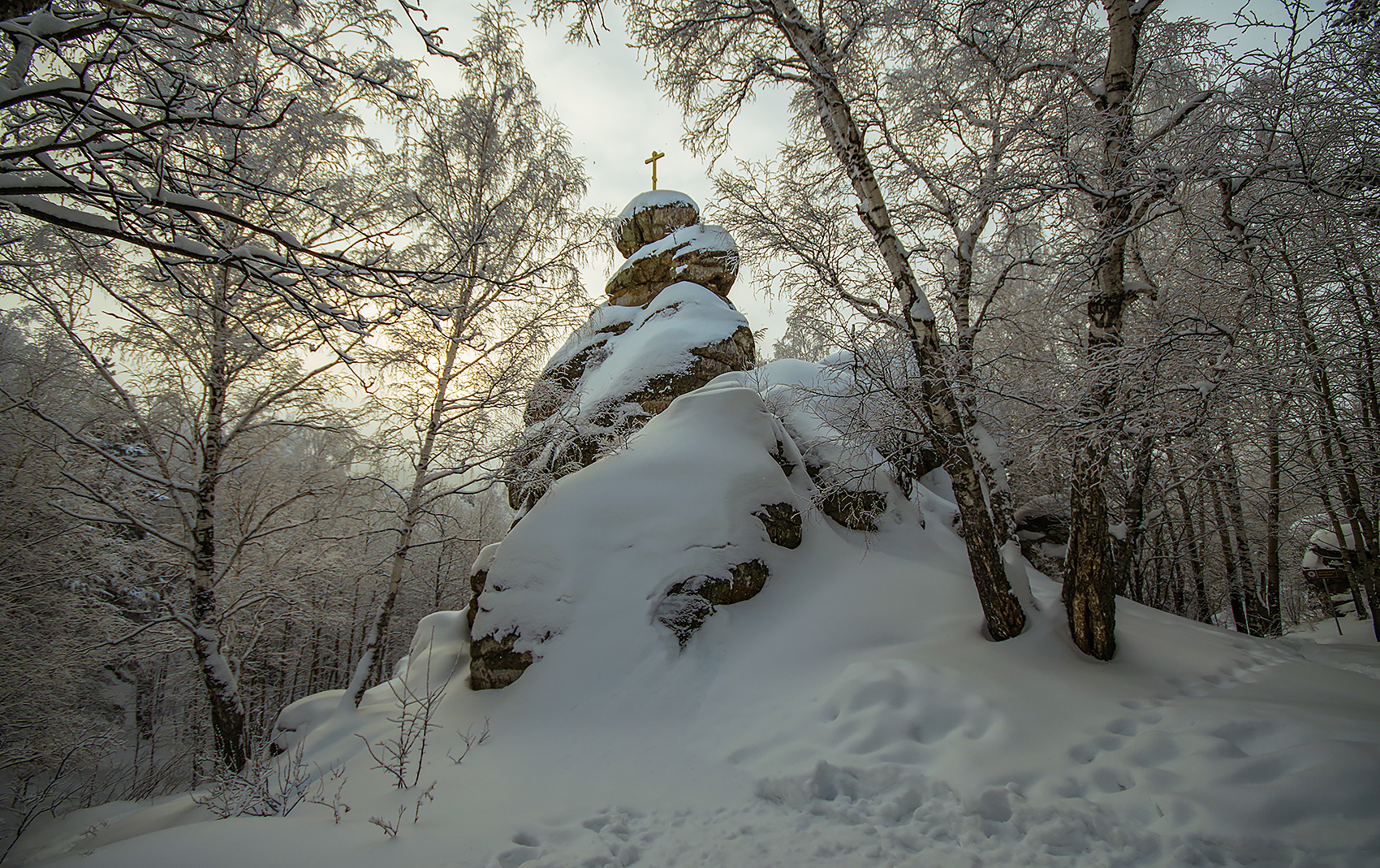 Белокуриха гора Церковка зима