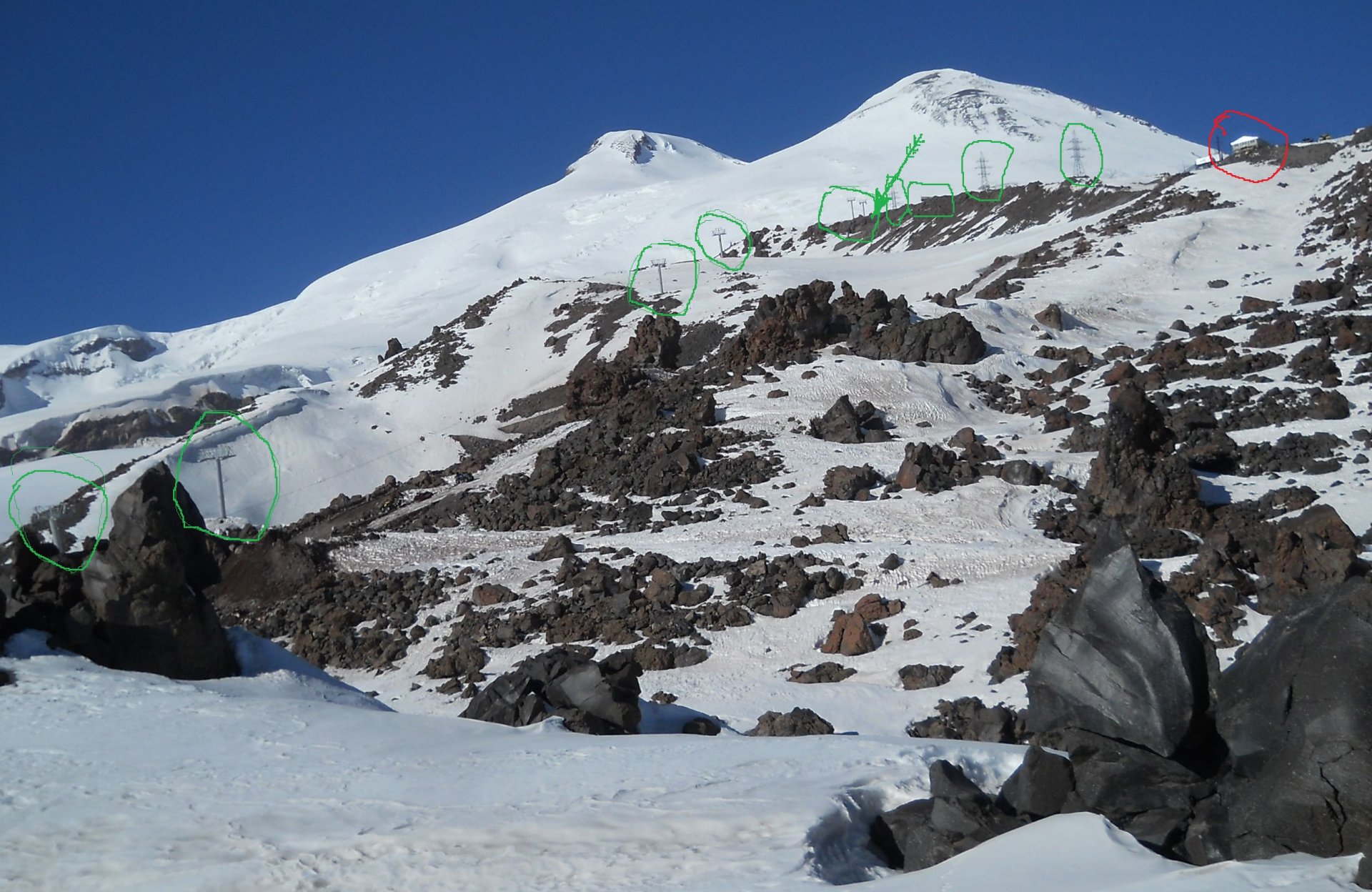 Эльбрус лыжи скалы Пастухова