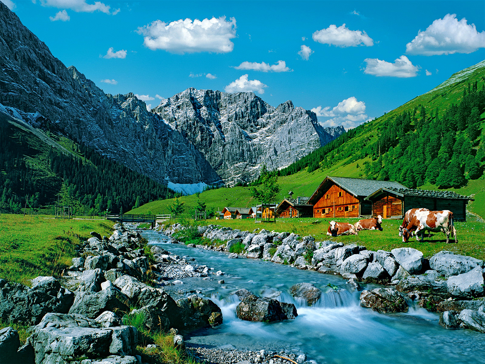Австрия Альпы реки ландшафт