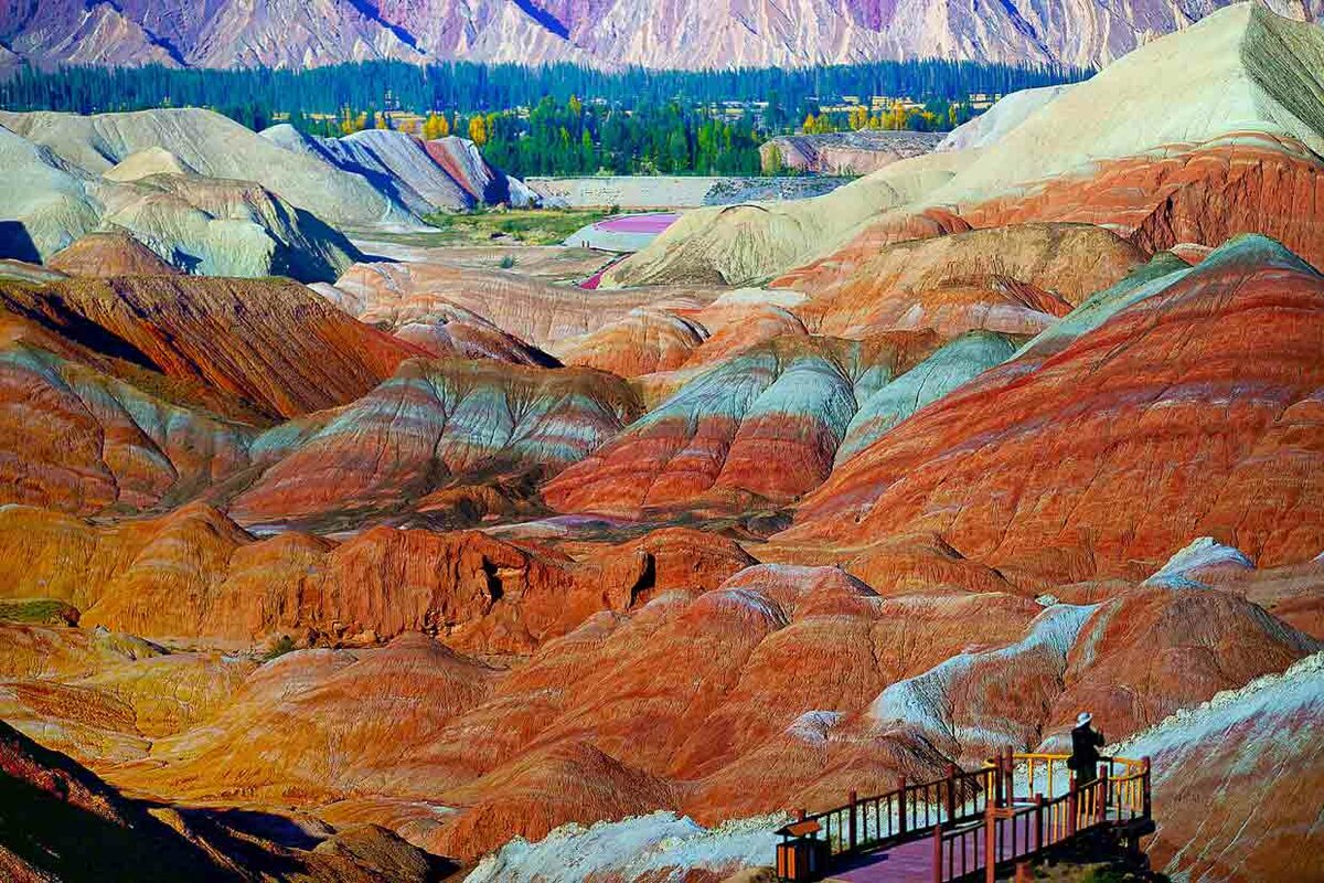 Цветные скалы Чжанъе Данксиа Китай