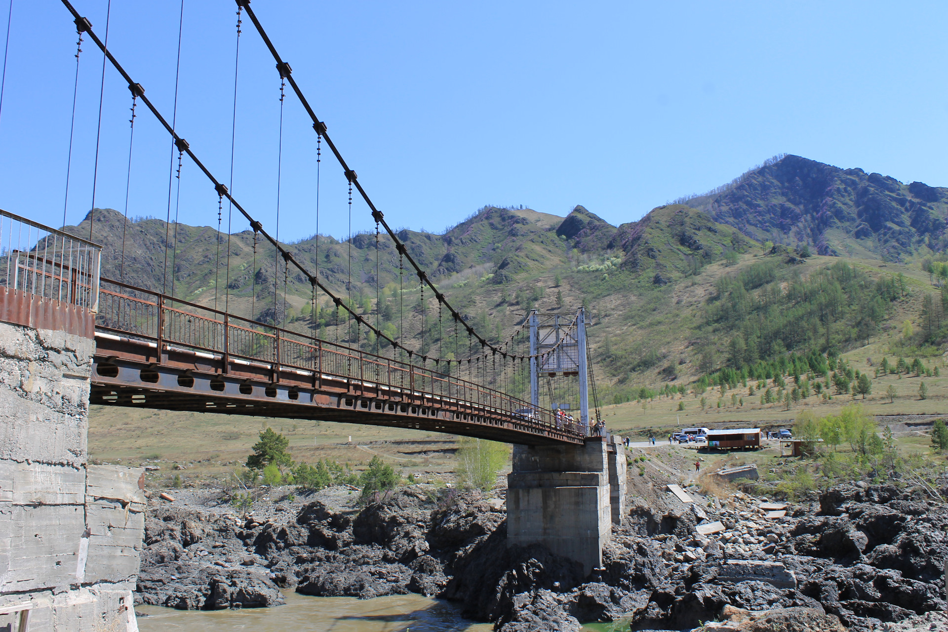 Ороктойский мост горный Алтай зимой