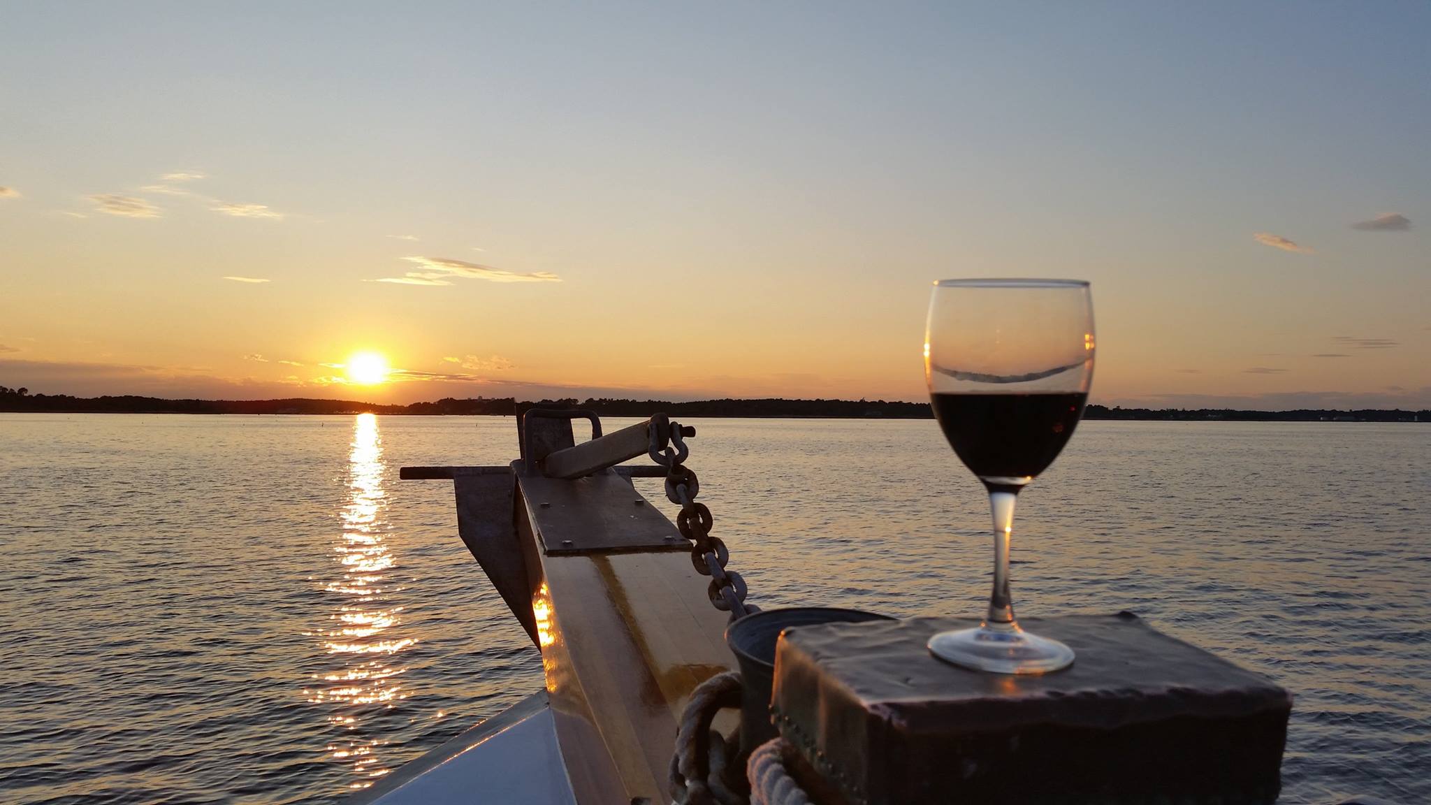 закат море вино