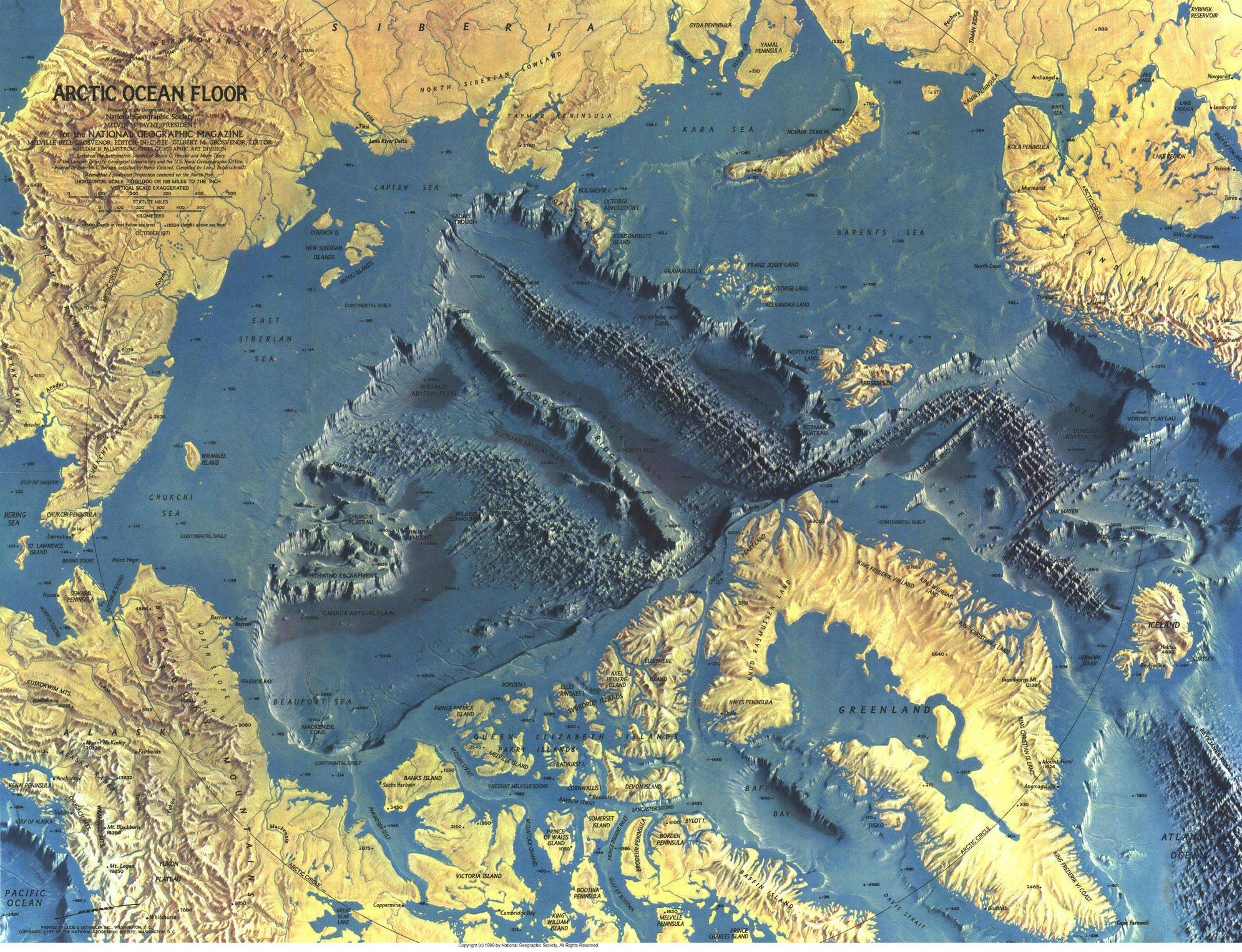 Северный Ледовитый океан рельеф дна океана