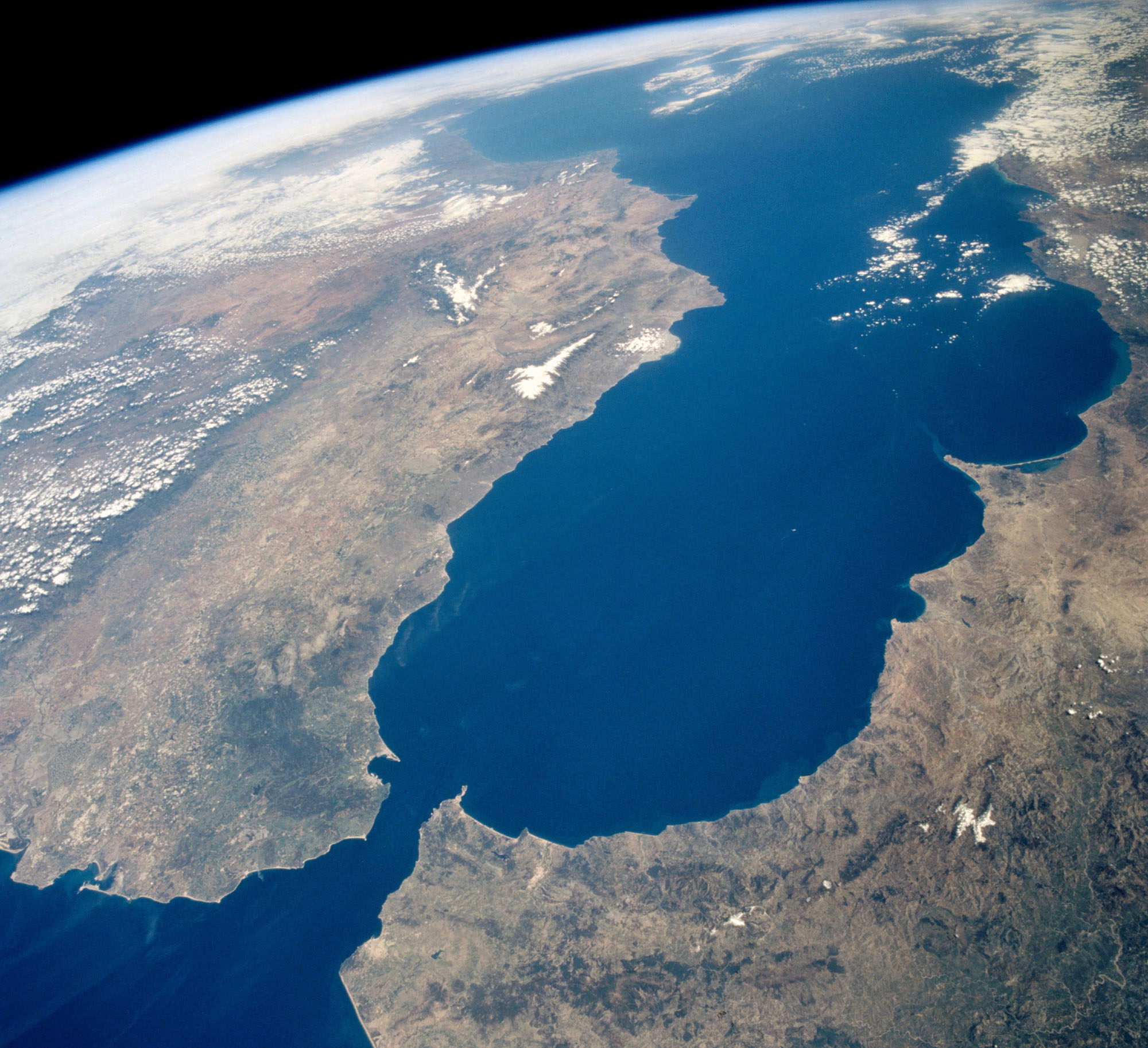 Космический снимок Гибралтарского пролива