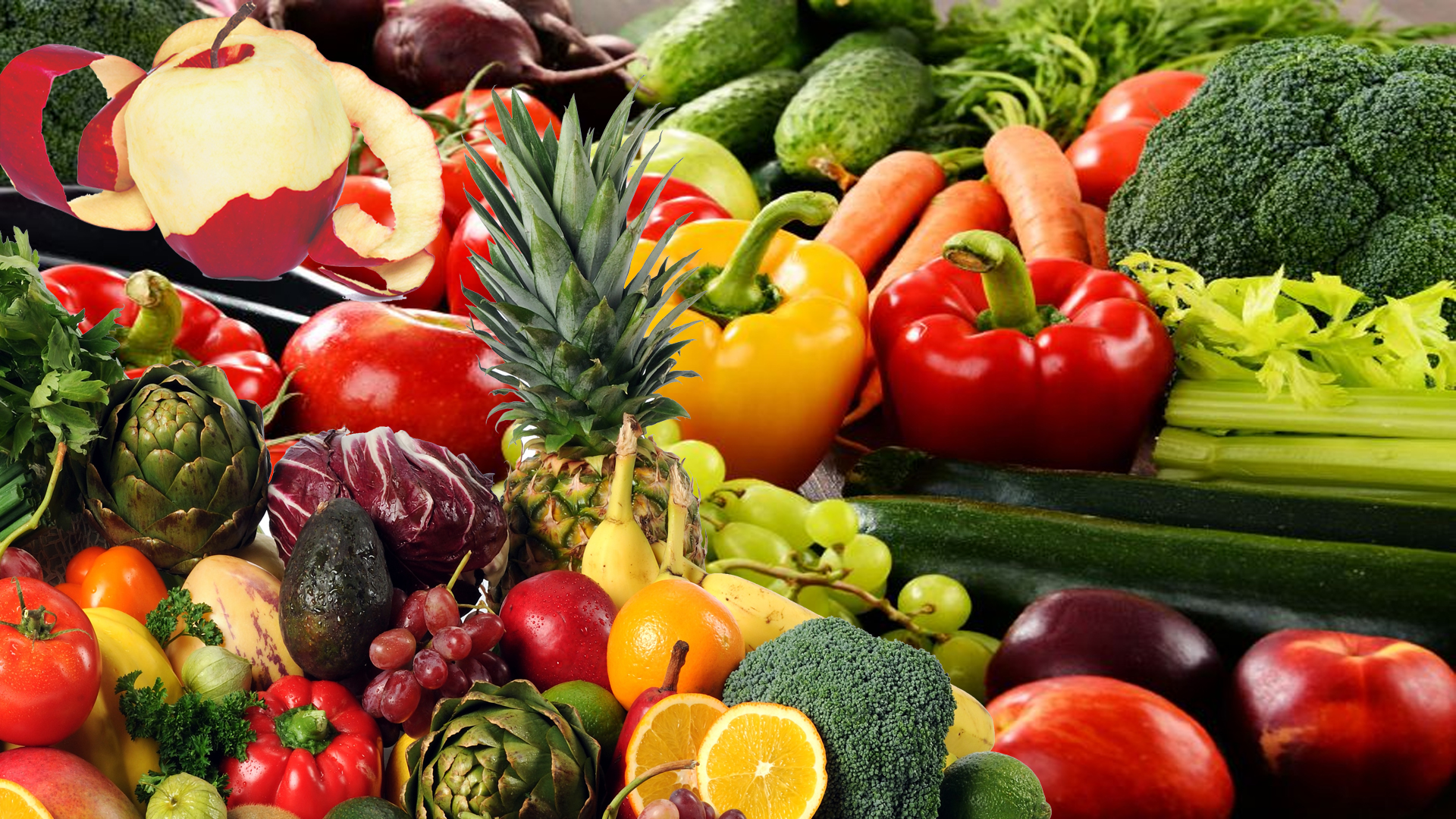 Вкусные фрукты и овощи