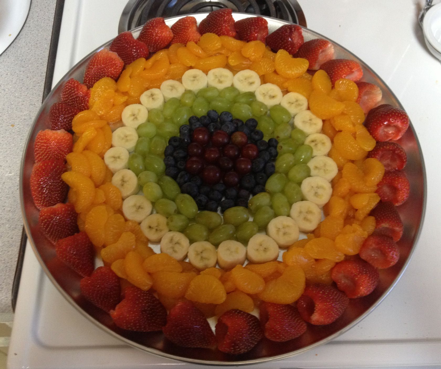 Выкладка фруктов на тарелку