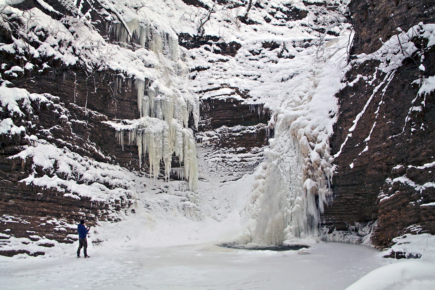Водопады Руфабго Адыгея зимой