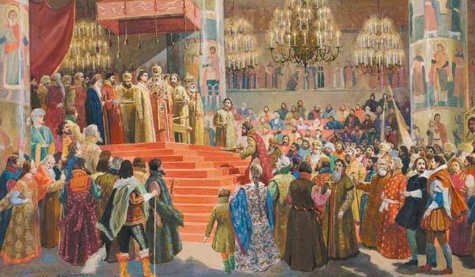 Венчание на царство Михаила Федоровича в Успенском соборе