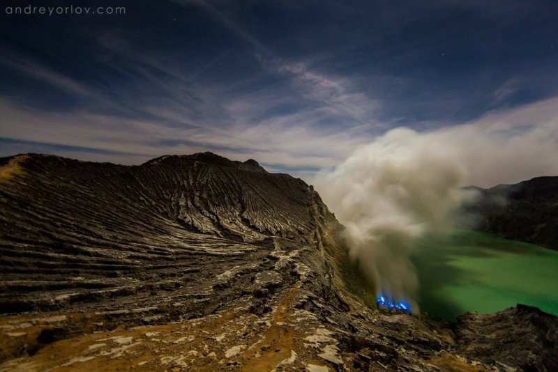 Вулкан Иджен Индонезия
