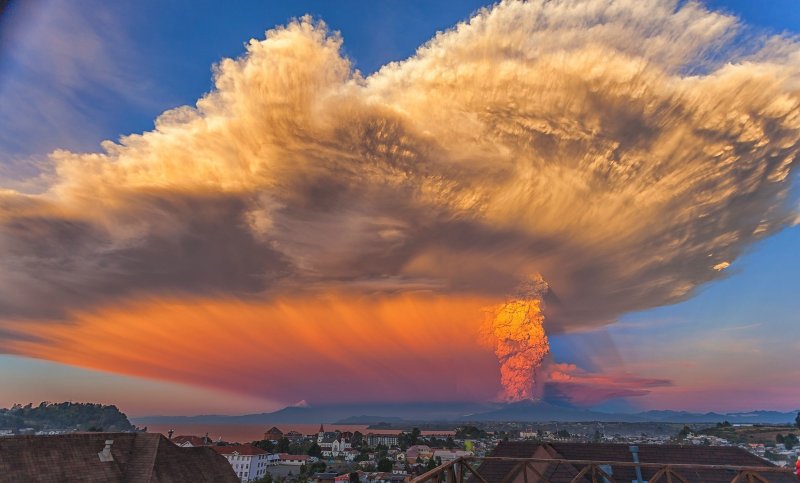 Извержение вулкана Кальбуко Чили 2015