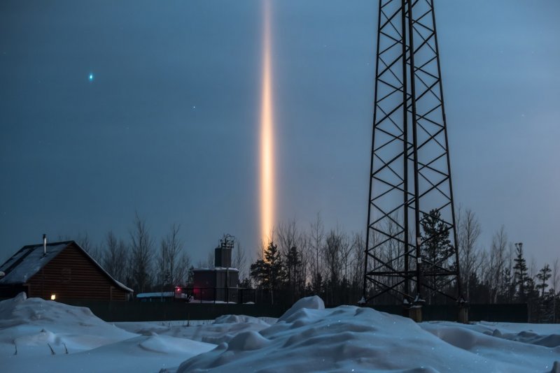 Архангельск световые столбы декабрь 2020