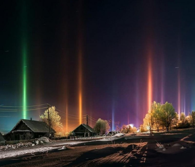 Pillars of Light in Winter