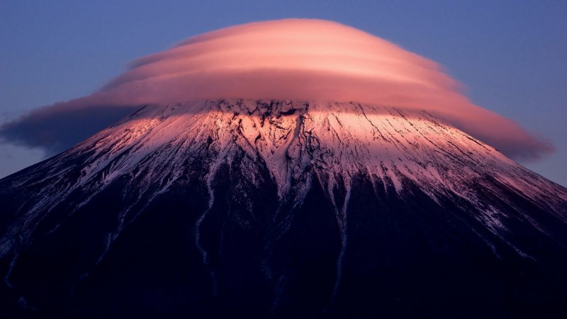 Вулкан Фудзи извержение