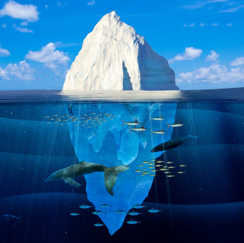 Самые красивые айсберги под водой