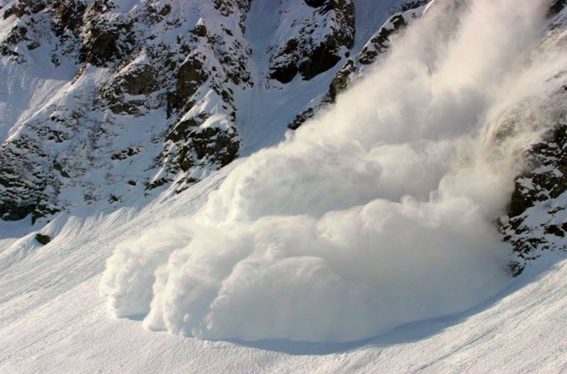Снежные лавины в Альпах