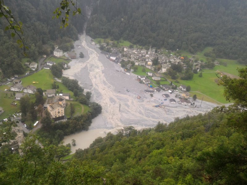 Селевой поток в Швейцарии